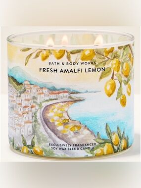 Bath & Body Works 3 WICK Fresh Amalfi Lemon Scented Candle